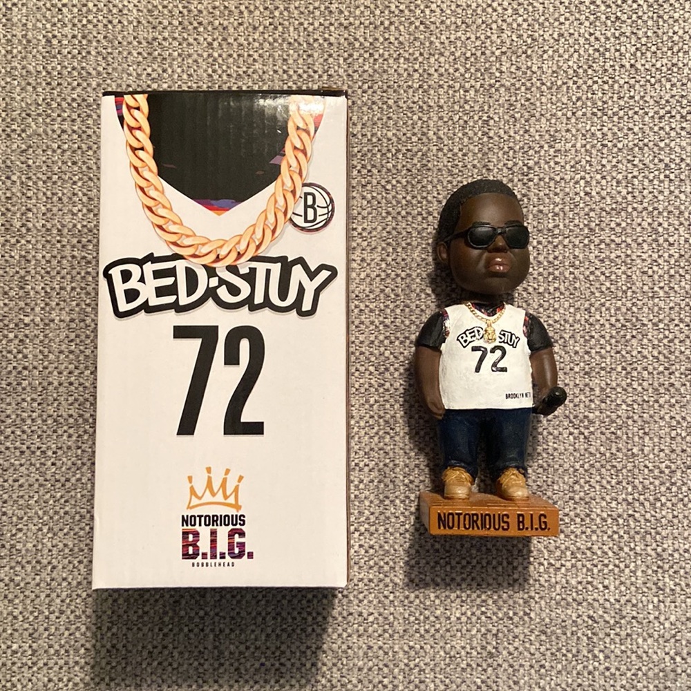 Notorious B.I.G. Bobblehead Biggie Smalls Bed-Stuy Brooklyn Nets 2020 SGA NEW